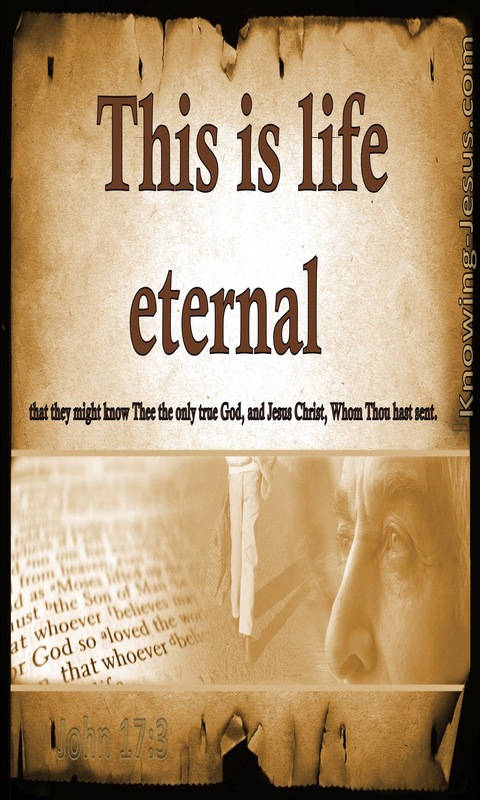 John 17:3 Life Eternal (devotional)03:16 (beige)